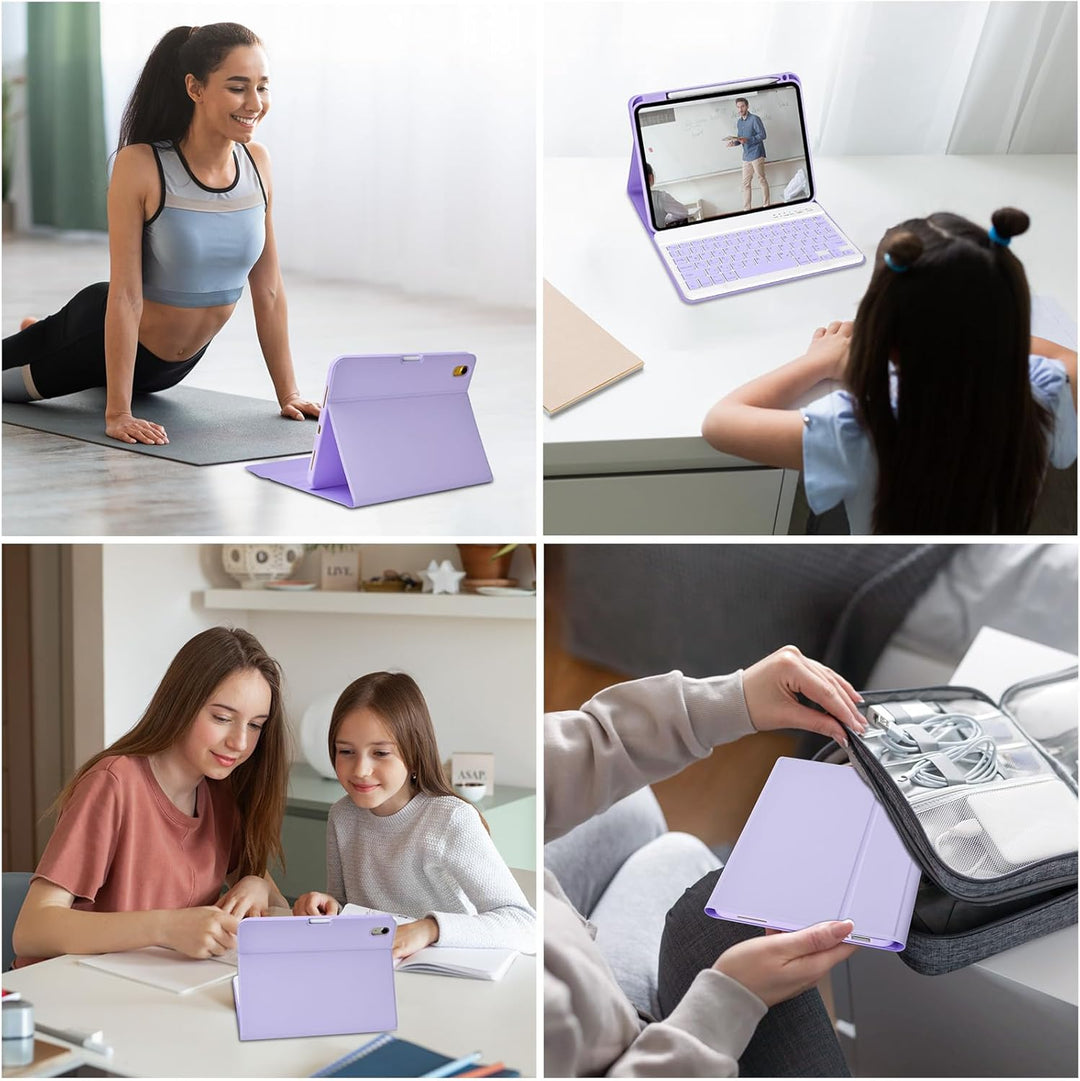 MMK Hülle mit Tastatur für iPad 10 Generation 2022(11/10.9 Zoll)/A16 11 Generation 2025, Abnehmbare