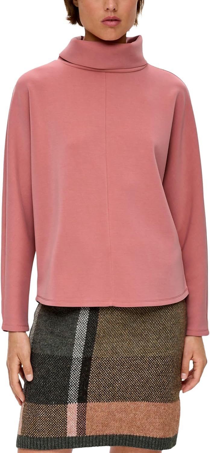 s.Oliver Damen Sweatshirt mit Rollkragen 32 Orange, 32 Orange