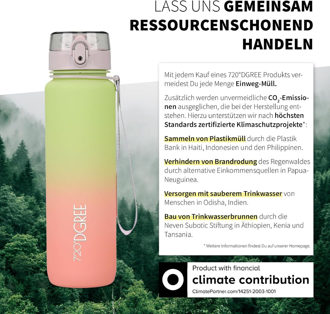 720°DGREE Trinkflasche “uberBottle“ +Sieb - 350ml, 500ml, 650ml, 1000ml, 1,5l, 2l - BPA-Frei - Wasse