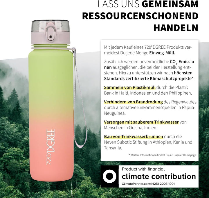 720°DGREE Trinkflasche “uberBottle“ +Sieb - 350ml, 500ml, 650ml, 1000ml, 1,5l, 2l - BPA-Frei - Wasse