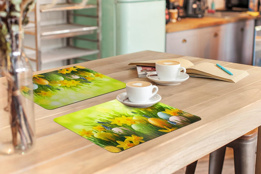 KitchenYeah© Platzsets Abwaschbar 6-Teilig 45x30 cm Tischsets Platzdeckchen rutschfeste Platzset Unt