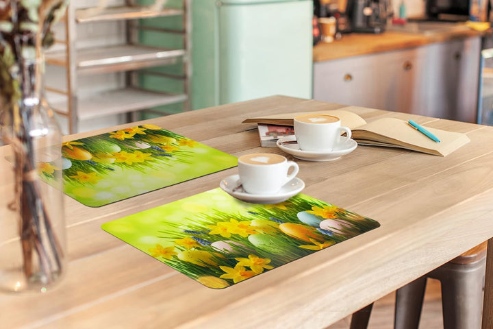 KitchenYeah© Platzsets Abwaschbar 6-Teilig 45x30 cm Tischsets Platzdeckchen rutschfeste Platzset Unt