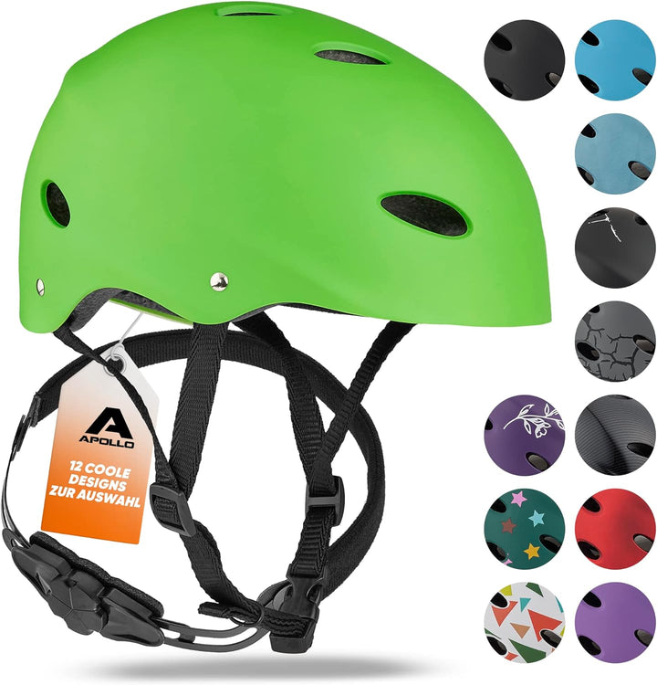 Apollo Skaterhelm Herren, Damen und Kinder | Kinderfahrradhelm | Verstellbar | Skateboard, Scooter,