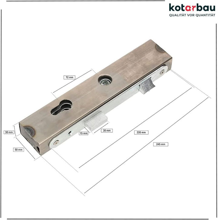 KOTARBAU Einsteckschloss mit Schlosskasten 30x50x245mm 72mm Rechts für Profilzylinder für Eingangspf