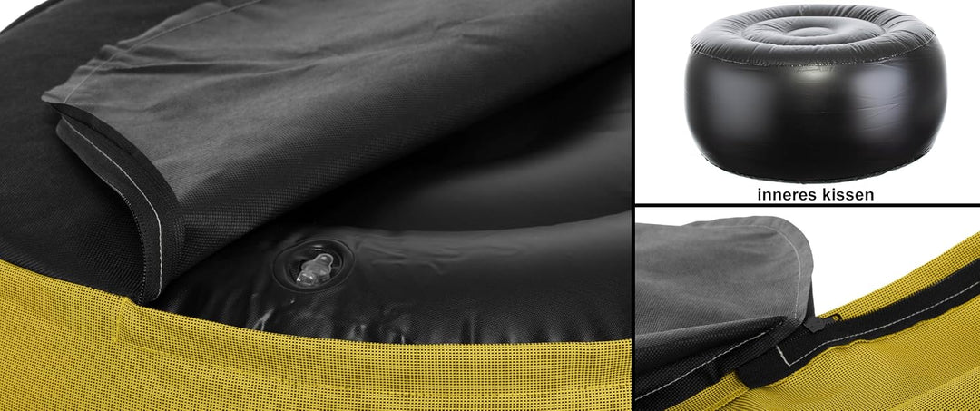 Brandsseller Outdoor Sitzhocker aufblasbar – Pouf Ø 55 x 25 cm – wasserabweisender Sitzsack für Gart