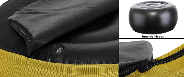 Brandsseller Outdoor Sitzhocker aufblasbar – Pouf Ø 55 x 25 cm – wasserabweisender Sitzsack für Gart
