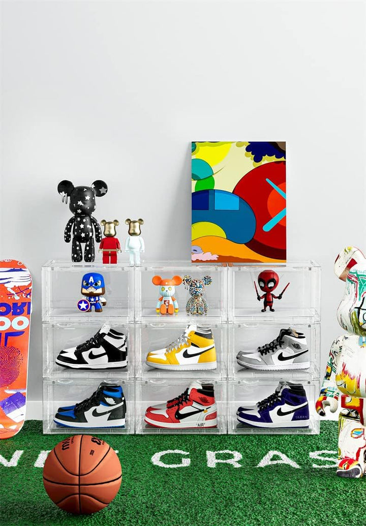PUCHIKA Schuhbox, Schuhboxen stapelbar durchsichtig, Schuhboxen 6er-Set, durchsichtiges Schuhbox, Sc