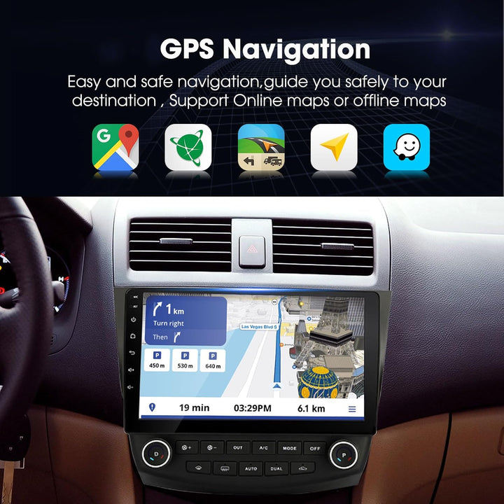 EZoneTronics 2 DIN Android 10.1 passend für Honda Accord 7. 2003-2007 Autoradio Stereo 10,1 Zoll Kap
