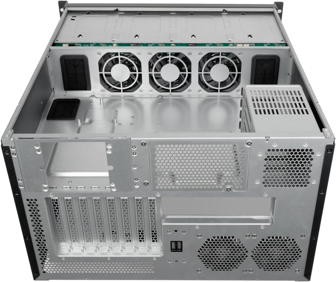 SilverStone Technology RM61-312, 6U 12-Bay Rackmount-Gehäuse mit Kompatibilität mit Zwei Netzteilen,