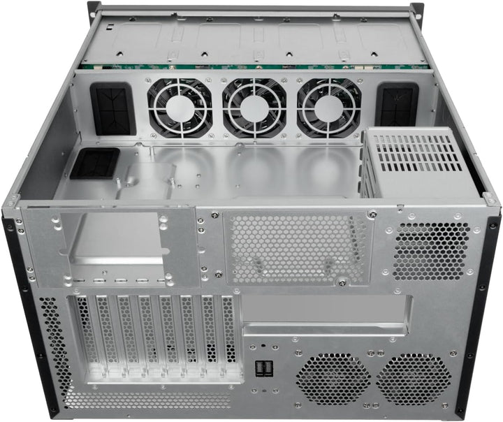 SilverStone Technology RM61-312, 6U 12-Bay Rackmount-Gehäuse mit Kompatibilität mit Zwei Netzteilen,
