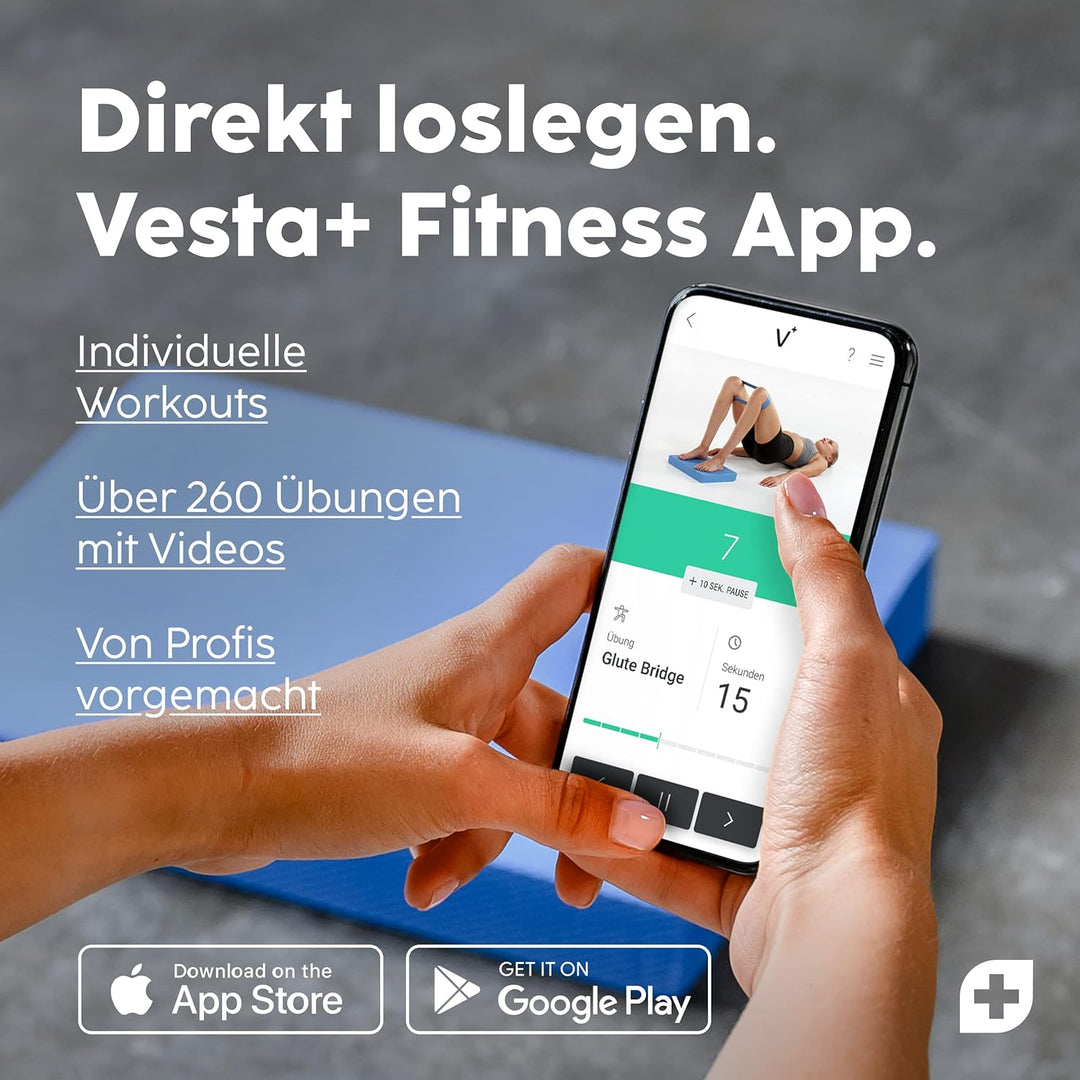 Vesta+ Balance Pad XXL + APP, Wackelpad und Gleichgewichtskissen - Balance Pad Physiotherapie für da