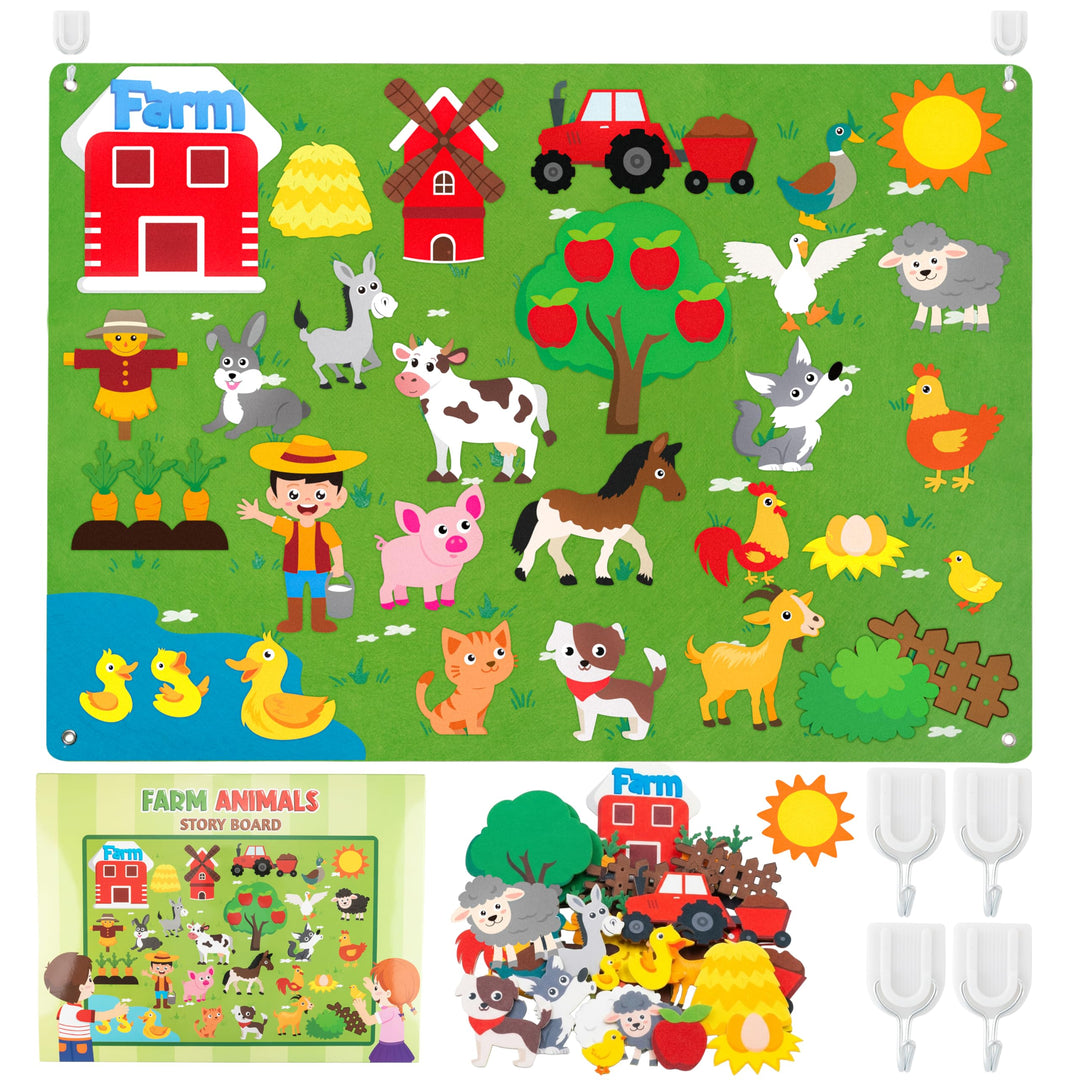 WATINC Montessori Spielzeug Lernspielzeug Kinderspielzeug Filz Farm Story Board Set Vorschule Nutzti
