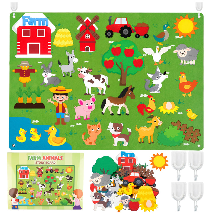 WATINC Montessori Spielzeug Lernspielzeug Kinderspielzeug Filz Farm Story Board Set Vorschule Nutzti