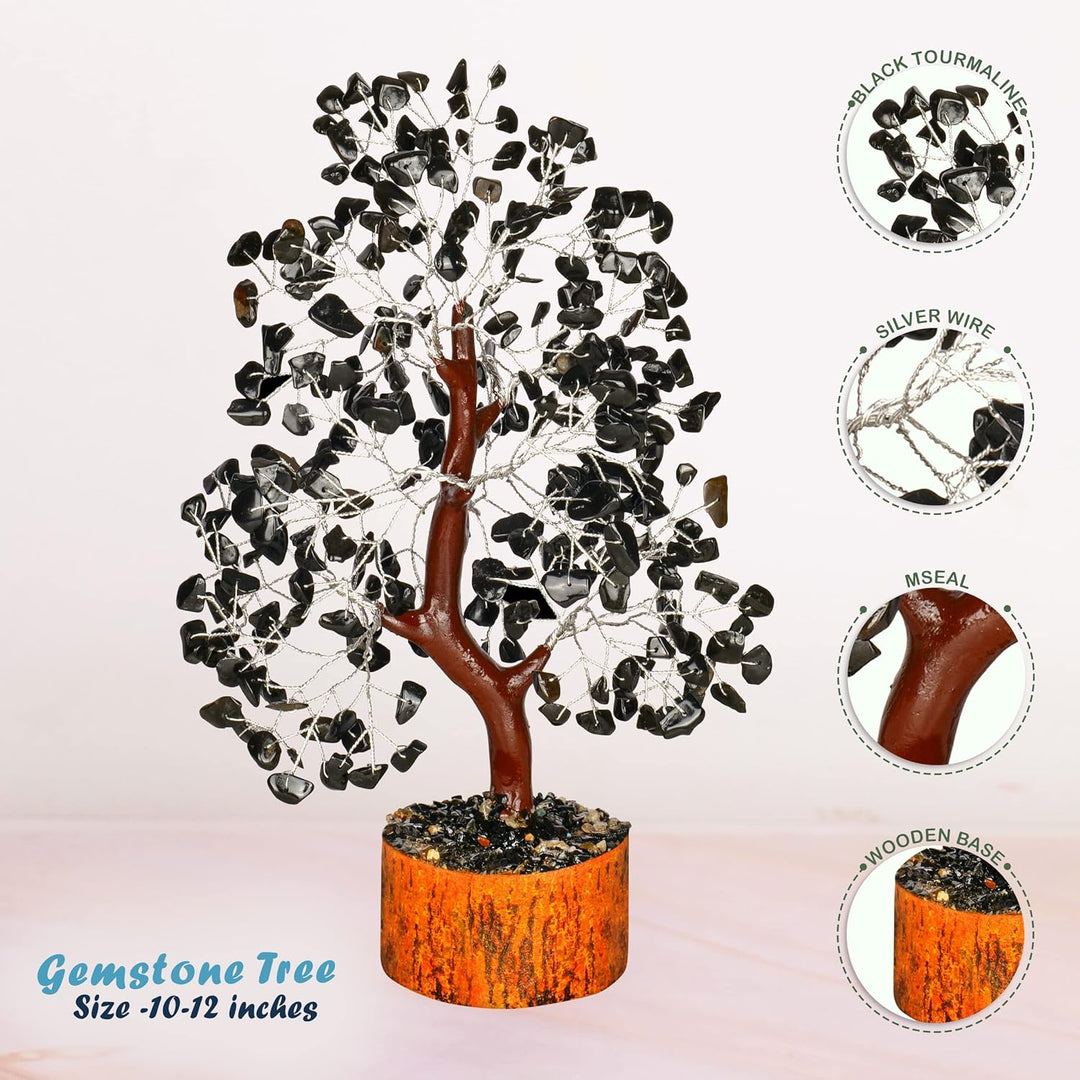 Schwarzer Turmalin,Kristallbaum,Turmalin Kristall,Kristallgeschenke,Feng Shui Baum,Lebensbaum Dekor,