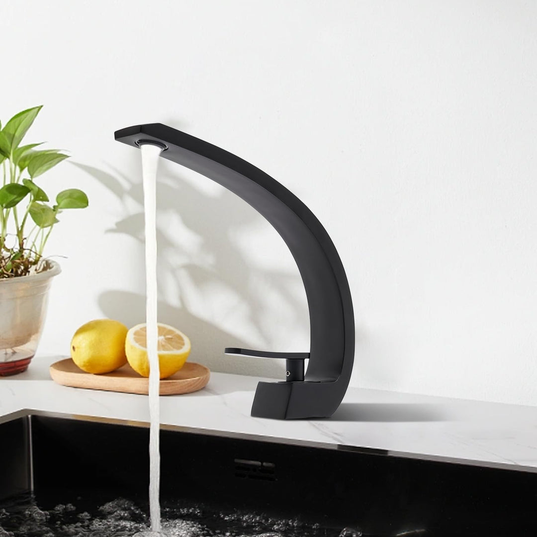 Wasserhahn Bad Waschtischarmatur mit Zugstange Einhebelmischer Wasserhahn Bad mit Auslauf Höhe 19.5