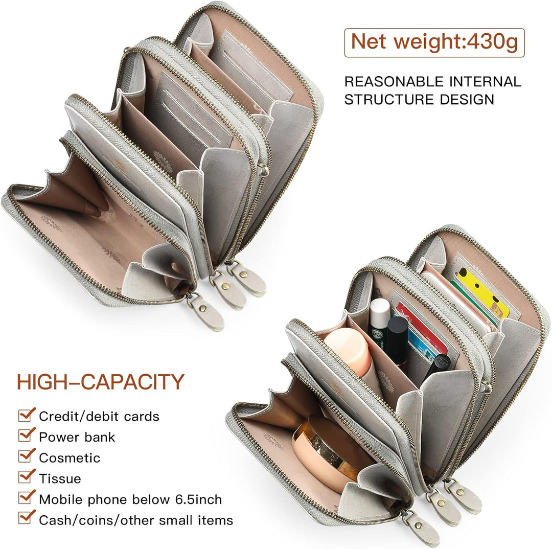 SENDEFN Handytasche zum Umhängen - Handy Umhängetasche Damen Handytasche Leder Handytasche mit Geldb