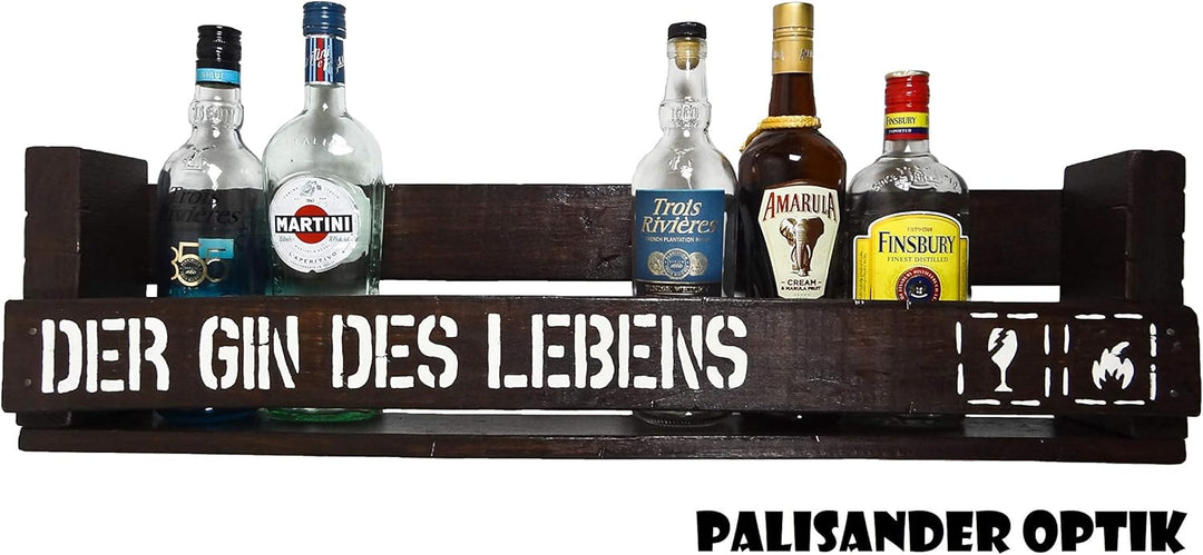 " Nach mir die Ginflut" SHaBBY ViNTaGe PaLeTTeNReGaL (HxLxT: 23x8ox9,5cm) Ginregal Wandbar Barelemen