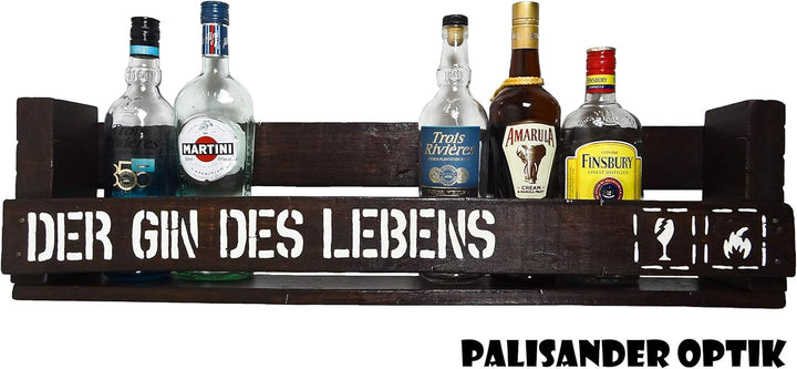 " Nach mir die Ginflut" SHaBBY ViNTaGe PaLeTTeNReGaL (HxLxT: 23x8ox9,5cm) Ginregal Wandbar Barelemen