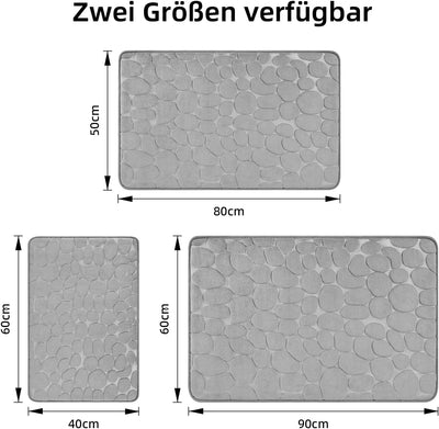 chakme Badematte Memoryschaum Badteppich Saugfähige Badvorleger Badezimmerteppich Duschmatte Deko Fu