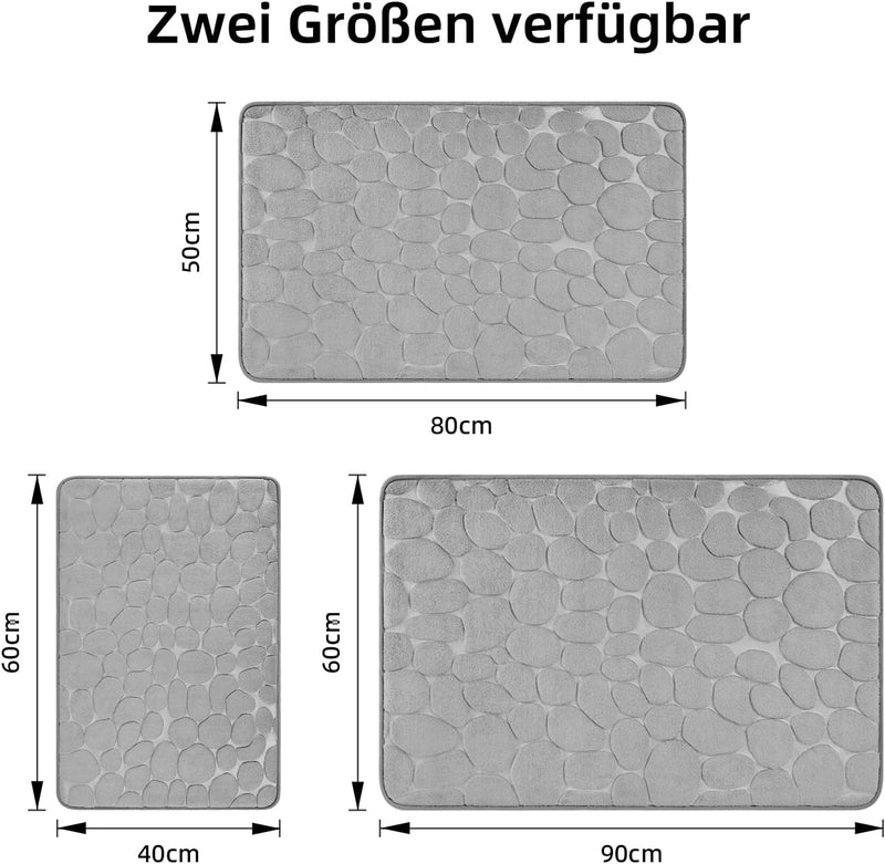 chakme Badematte Memoryschaum Badteppich Saugfähige Badvorleger Badezimmerteppich Duschmatte Deko Fu