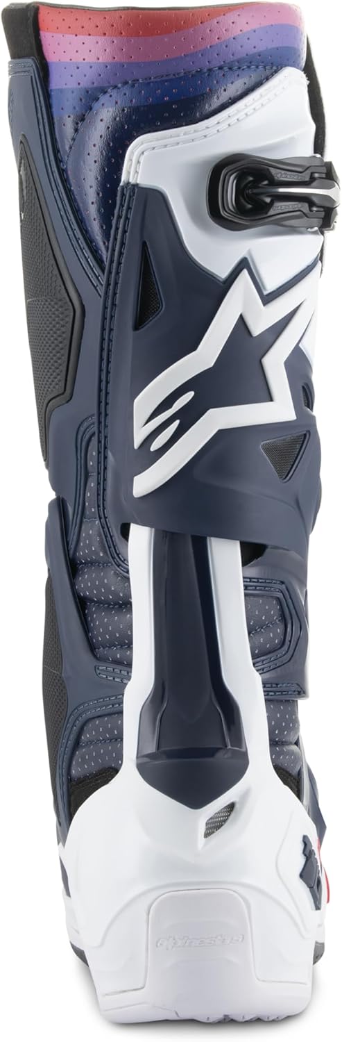 Alpinestars Motocross-Stiefel Tech 10 Supervented Blau Gr. 47 46 EU Night Navy White Rainbow, 46 EU