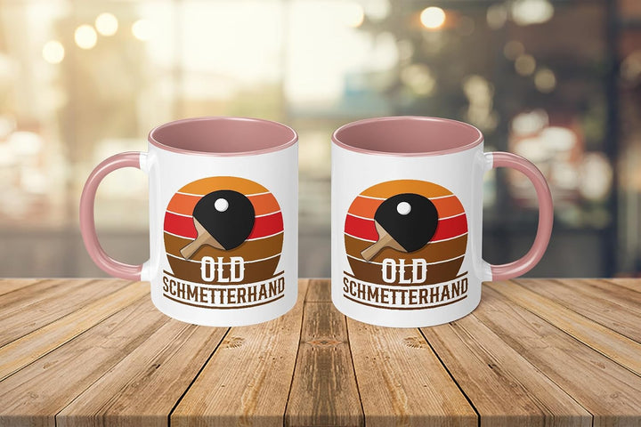 Lustige Tischtennis Tasse | Old Schmetterhand Retro Design | Geschenkidee für Ehemann, Vater, Opa Ro