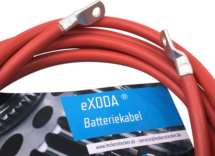 Batteriekabel 35 mm² 300cm mit Kabelschuhen M8 Rot