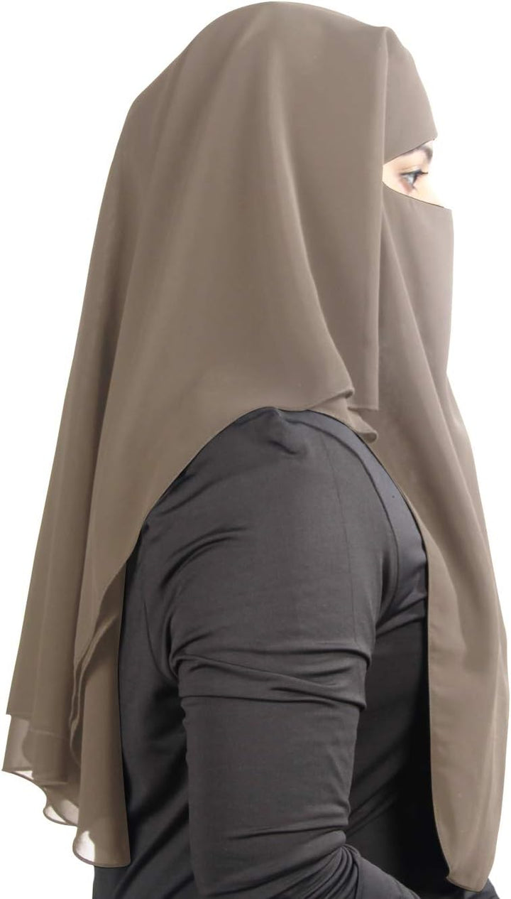 MyBatua 3 Schichten saudi niqab Im atmungsaktiven Georgette, Grosshandelspreis, 1 stk Gesichtsschlei