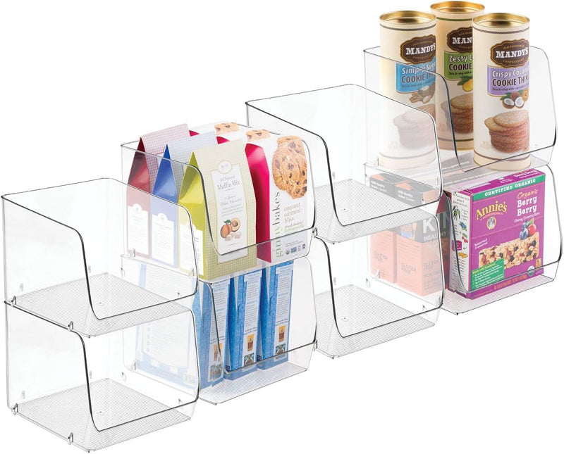 mDesign 8er-Set Aufbewahrungsbox für den Küchenschrank oder die Vorratskammer – stapelbare Küchen Ab