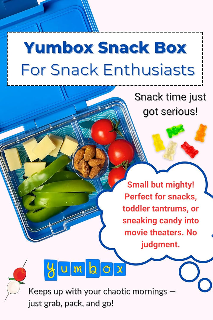Yumbox Snackbox - Auslaufsicher, BPA-frei, 3-Fach Snackbehälter für Kinder &amp; Erwachsene - Tragbar, L