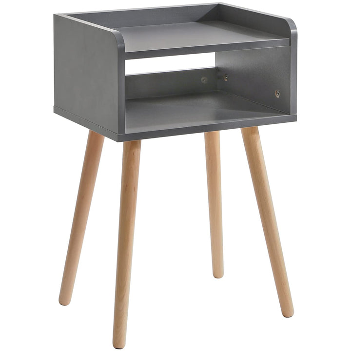 IBUYKE Nachttisch, Schlichter Nachtschrank, Keine Schublade Nachtkommode, Massiv Holz skandinavische