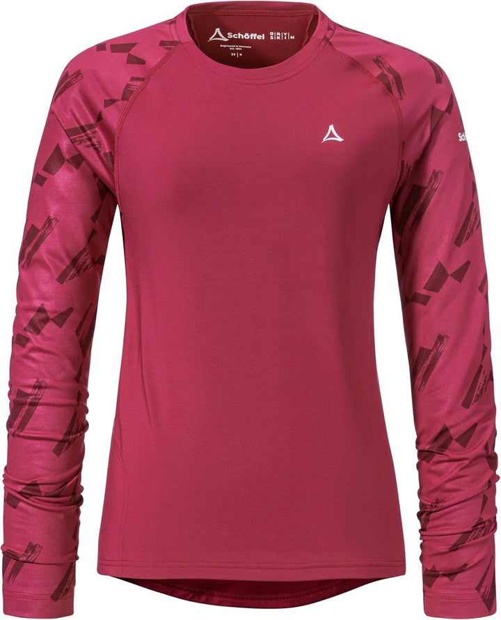 Schöffel Damen Longsleeve Lakata Trail L, atmungsaktives MTB Shirt, Fahrradtrikot mit 4-Wege Stretch