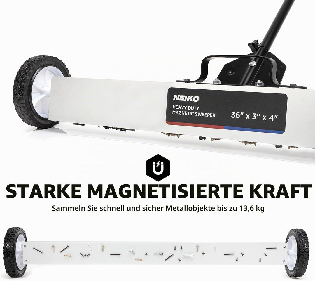 Neiko® Heavy Duty 61 cm Magnet Sweeper Metall Tonabnehmer Werkzeug mit Schnellspanner höhenverstellb