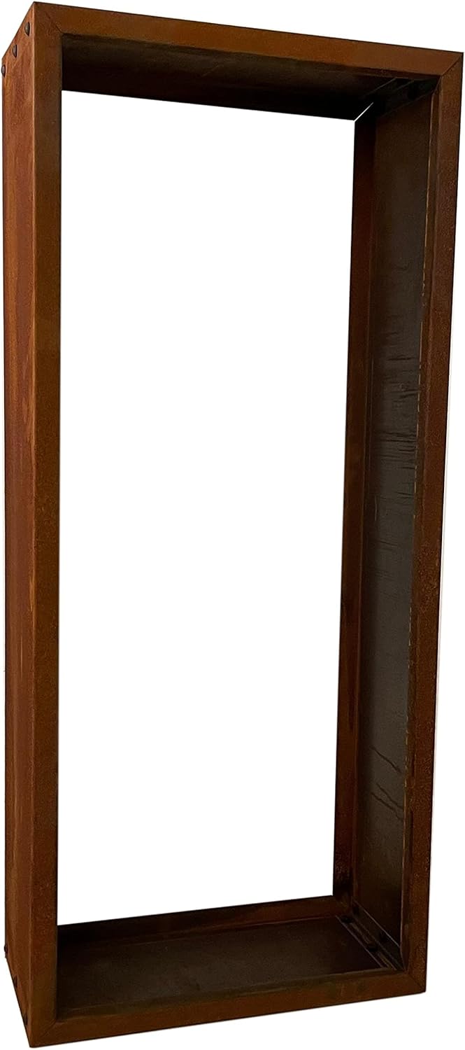 ESTEXO Kaminholzregal Brennholzregal Edelrost Feuerholzregal Rost Cortenstahl Holzregal Ablage Kamin