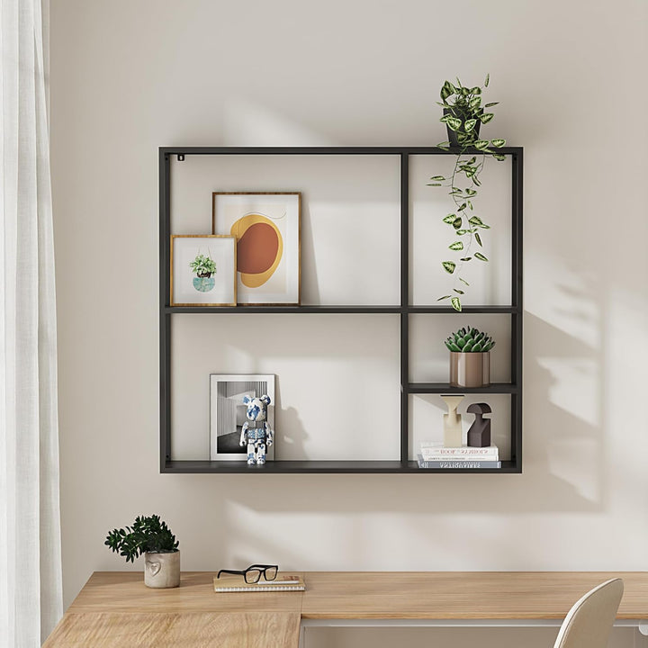 [en.casa] Wandregal Jämijärvi Regal Wandmontage Bücherregal mit 5 Ablagefächern Hängeregal 90 x 100