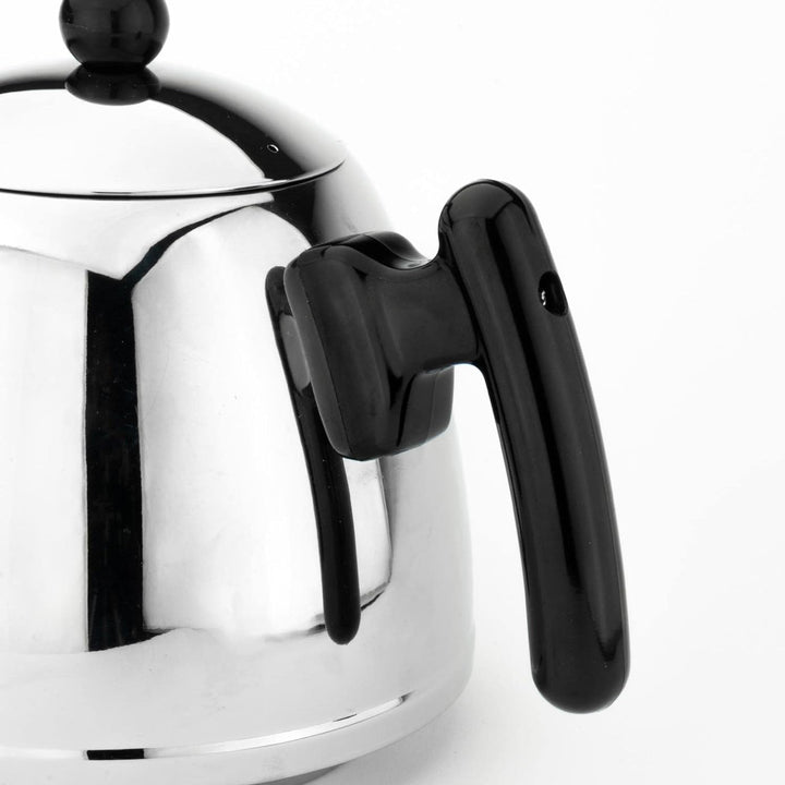 Teekanne Set 1.2 Liter - Edelstahl doppelwandig glänzend - Grosser Teebereiter mit Tee-Filter-Sieb-A