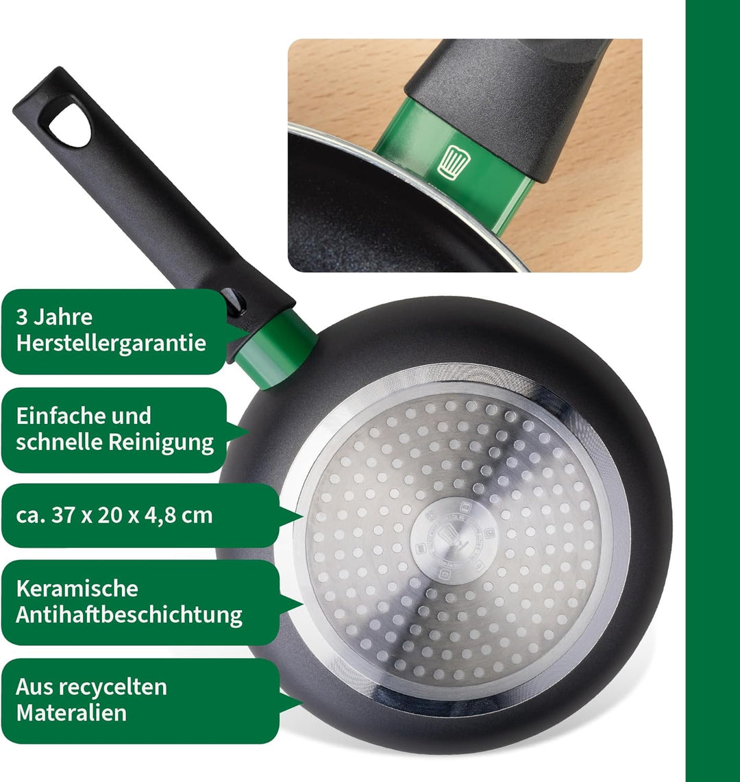 FACKELMANN Chefkoch Aluminium-Pfanne Ø20 cm Bielefeld mit Keramik-Antihaft-Beschichtung – Bratpfanne