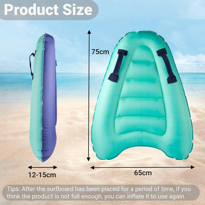 Bodyboard Aufblasbar, Tragbares Bodyboard Kinder mit Griffen, Aufblasbares Schwimmbrett, Surfboard K