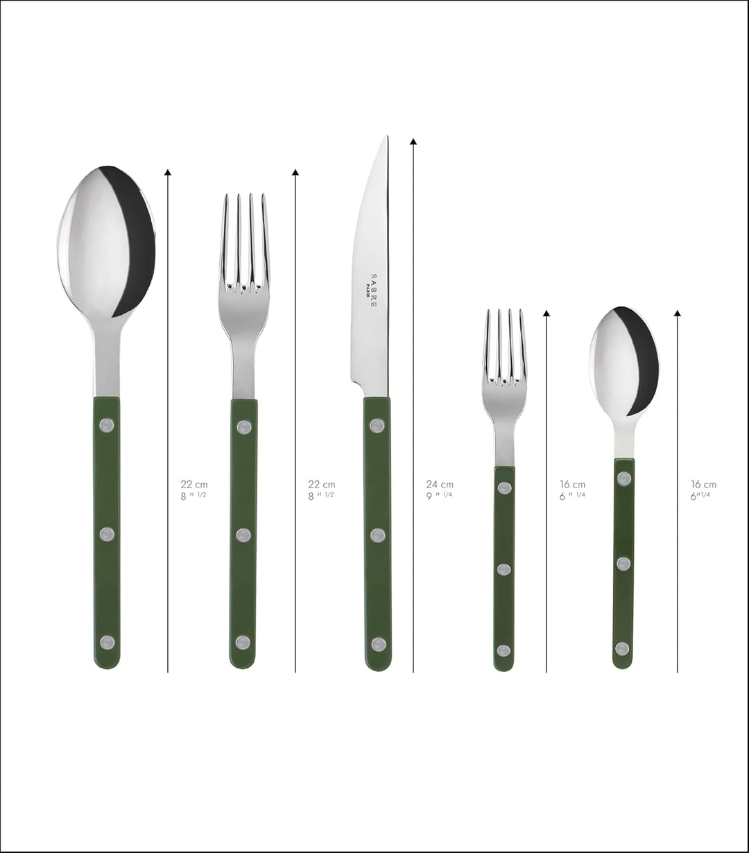 SABRE PARIS - Tafelbesteck, 5-teilig - Bistrot - Messer, Gabel, Esslöffel, Teelöffel & Kuchengabel -