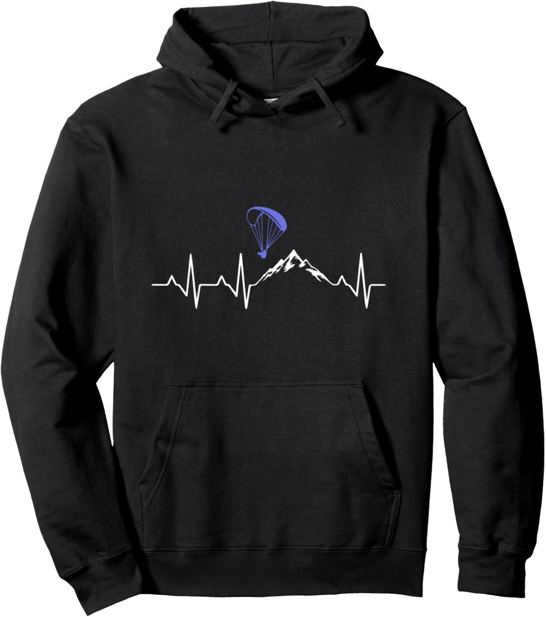 Paragleiter Gleitschirmfliegen Berge Herzfrequenz Pullover Hoodie