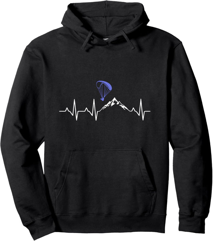 Paragleiter Gleitschirmfliegen Berge Herzfrequenz Pullover Hoodie