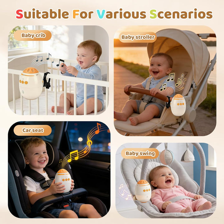 Rechargeable Bluetooth Kinderwagen Schaukler mit Weissem Rauschen & Musikbox – 45 Min Auto-Timer, Si