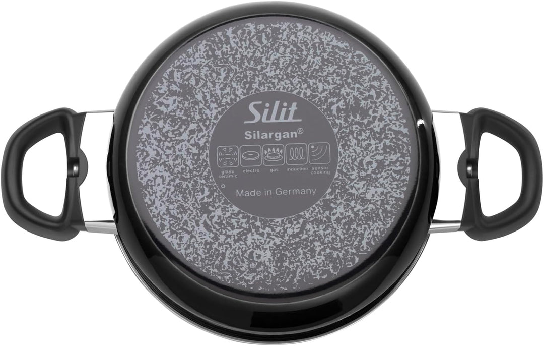 Silit Modesto Line Topfset Induktion 4-teilig, Kochtopf Set mit Glasdeckel, Silargan Funktionskerami