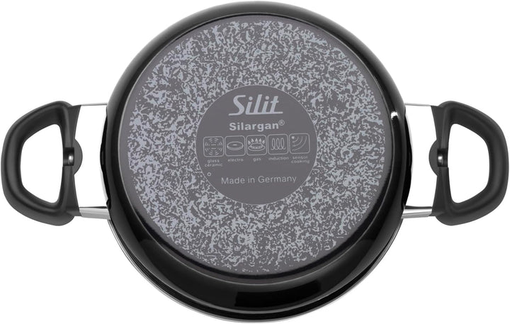 Silit Modesto Line Topfset Induktion 4-teilig, Kochtopf Set mit Glasdeckel, Silargan Funktionskerami