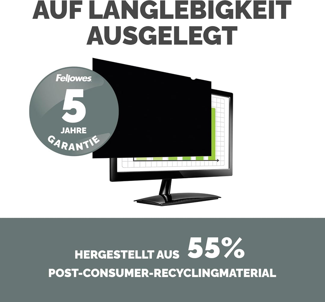 Fellowes PrivaScreen Blickschutzfilter für Laptop und Monitor-Widescreen 60,9 cm (24 Zoll) 16:9 24.0