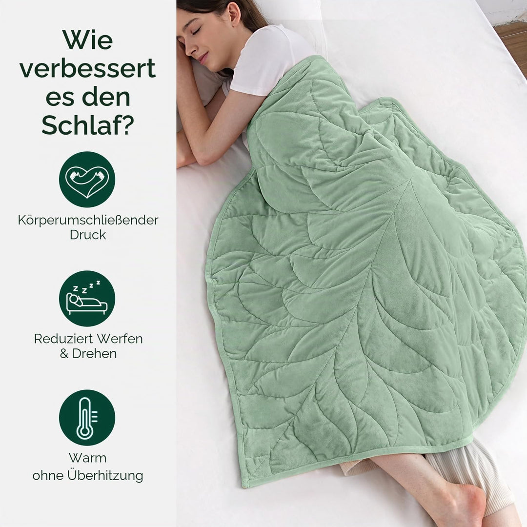 Sivio Kleine Gewichtsdecke 5 lbs (2.3 kg), 58x74 cm - Hochwertiges Kristallsamt Deckchen für Erwachs