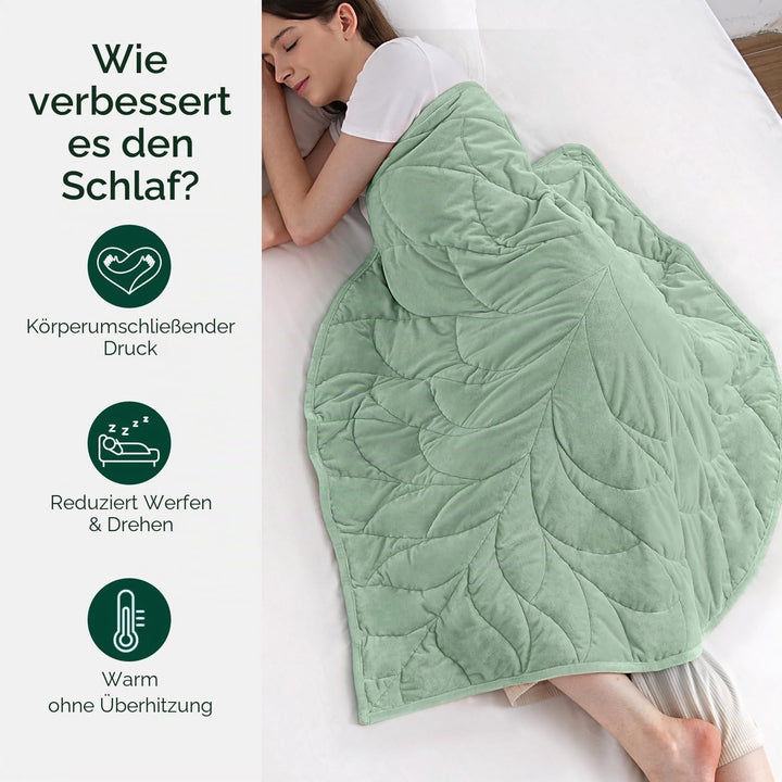 Sivio Kleine Gewichtsdecke 5 lbs (2.3 kg), 58x74 cm - Hochwertiges Kristallsamt Deckchen für Erwachs