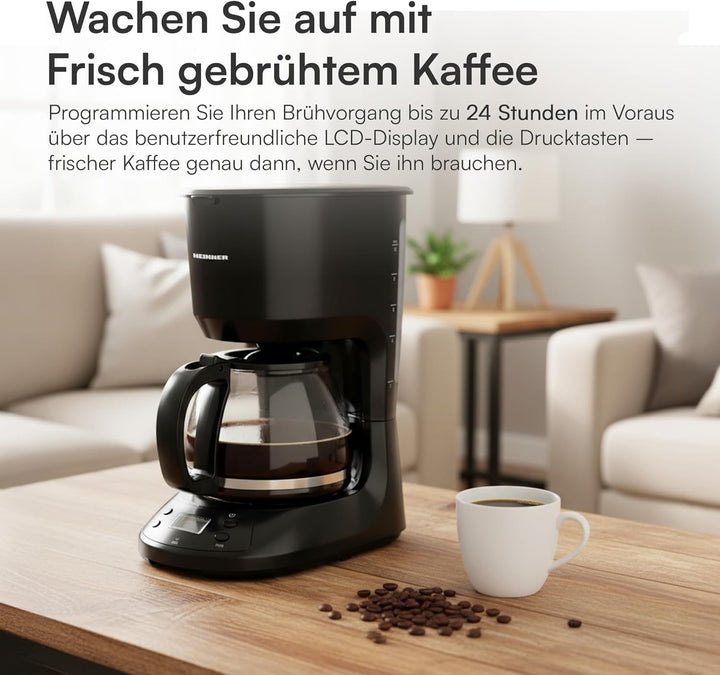 HCM-D750GCBK Digital Coffee Maker with LCD Display, Anti-Drip Function, Black Chatt & 3-Year Warrant