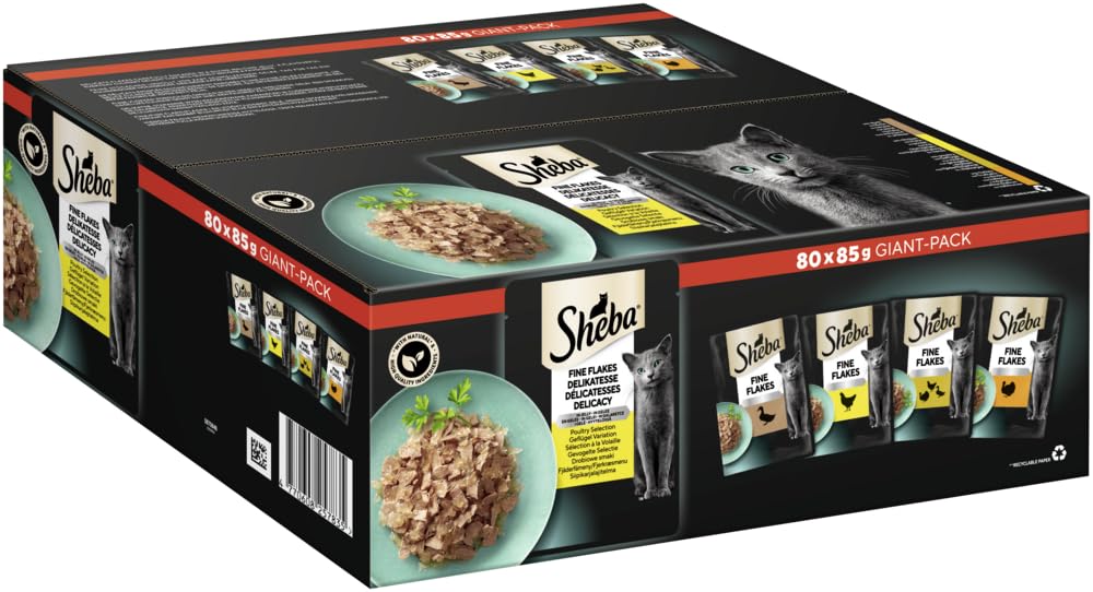 SHEBA Delicacy Poultry Flavours in Jelly - Wet cat Food - 80x 85 g