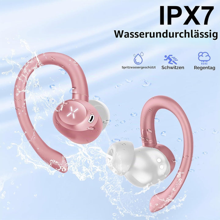 Bluetooth Kopfhörer Sport, 2026 In Ear Kopfhörer Bluetooth 5.4 mit 60h Spielzeit, IPX7 Wasserdichte